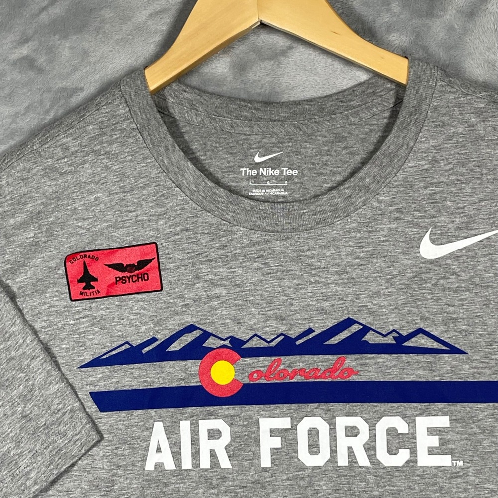Nike Air Force Colorado Militia Psycho Graphic T-Shirt Grey Large NWT